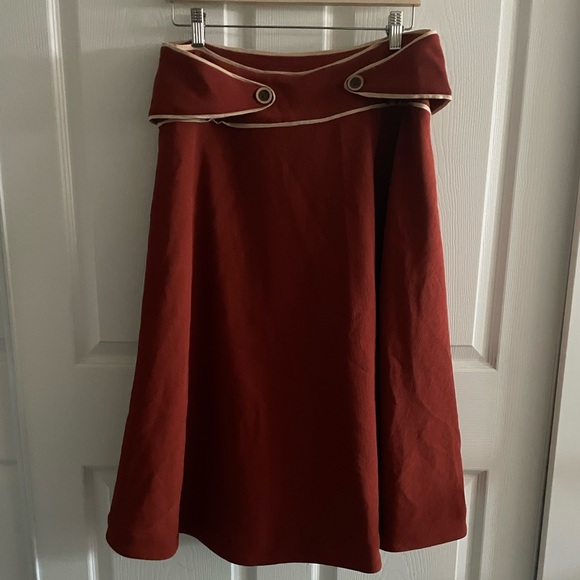 Anthropologie Maeve Contrast Red Skirt Set - Picture 9 of 10